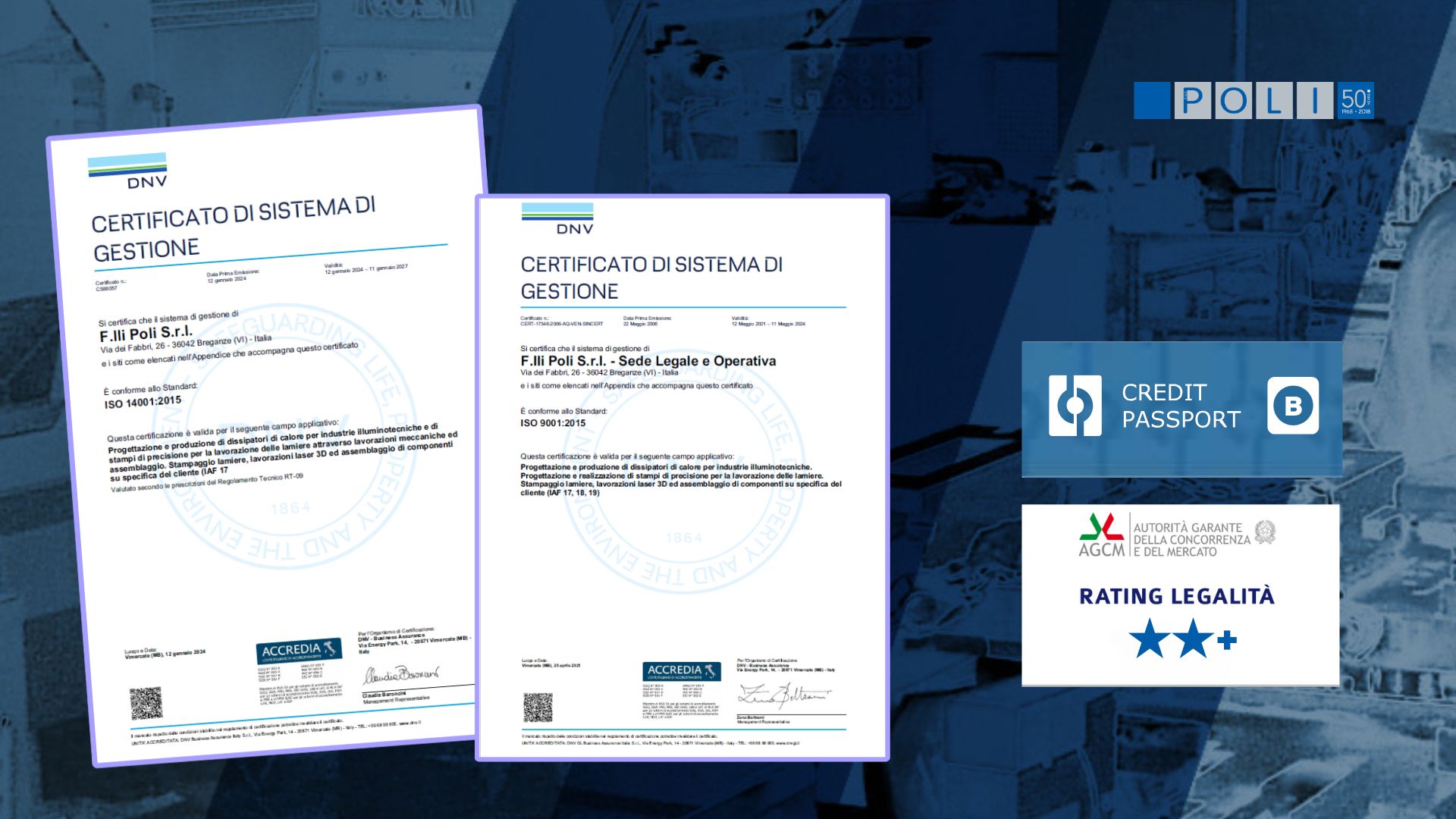 Fratelli Poli stampi metallo Certificazioni aziendali Fratelli Poli Certificazioni
